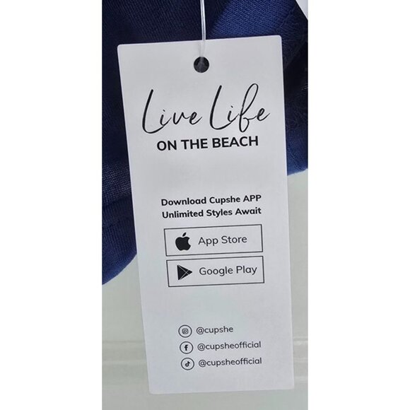 Cupshe Blue Sleeveless Tiered Mini Dress With Smocked Waist & Button Detail Wome - Picture 5 of 6